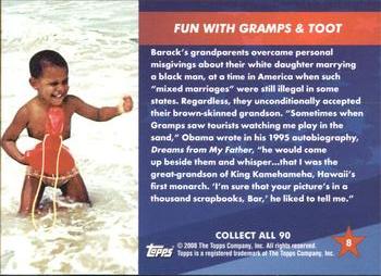 2009 Topps President Obama #8 Fun with Gramps & Toot Back
