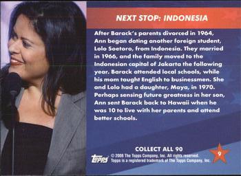 2009 Topps President Obama #9 Next Stop: Indonesia Back