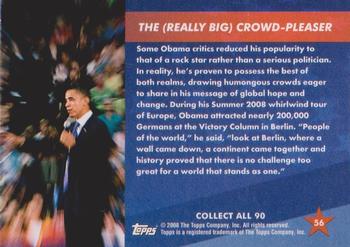 2009 Topps President Obama #56 The (Really Big) Crowd-Pleaser Back
