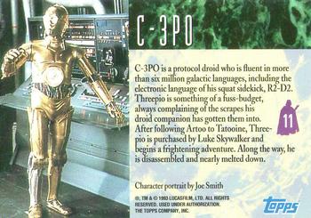 1993 Topps Star Wars Galaxy #11 C-3PO Back