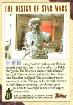1993 Topps Star Wars Galaxy #21 Too-Onebee Back