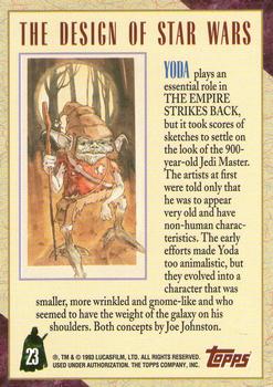 1993 Topps Star Wars Galaxy #23 Yoda Back