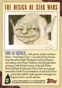 1993 Topps Star Wars Galaxy #32 Yoda as Gremlin Back