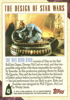 1993 Topps Star Wars Galaxy #43 Max Rebo Band, The Back