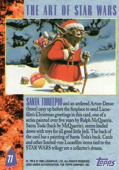 1993 Topps Star Wars Galaxy #77 Santa Threepio Back