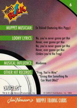 1993 Cardz Muppets #6 En Volved (featuring Miss Piggy) Back