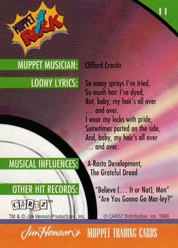 1993 Cardz Muppets #11 Clifford Cravitz Back