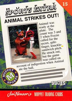 1993 Cardz Muppets #15 Animal Strikes Out! Back