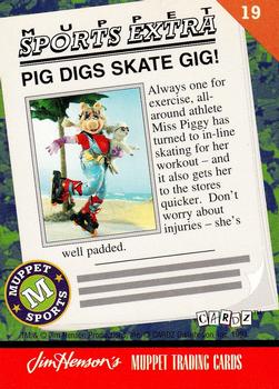 1993 Cardz Muppets #19 Pig Digs Skate Gig! Back