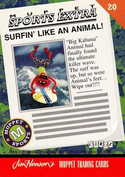 1993 Cardz Muppets #20 Surfin' Like an Animal! Back