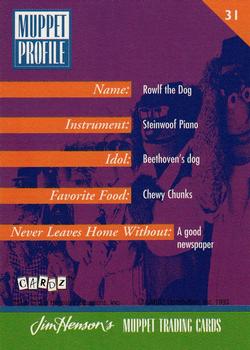 1993 Cardz Muppets #31 Rowlf the Dog Back