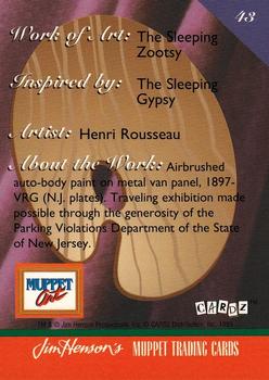 1993 Cardz Muppets #43 The Sleeping Zootsy Back