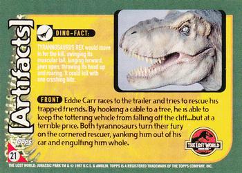 1997 Topps The Lost World: Jurassic Park #21 Eddie - Eaten Alive! Back