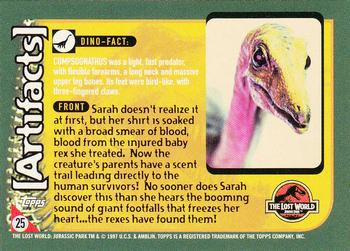 1997 Topps The Lost World: Jurassic Park #25 Tyrannosaurus Close Behind! Back