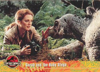 1997 Topps The Lost World: Jurassic Park #4 Sarah and the Baby Stego Front
