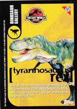 1997 Topps The Lost World: Jurassic Park #51 Tyrannosaurus Rex Back