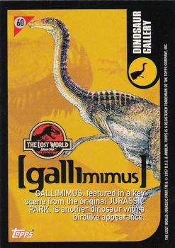 1997 Topps The Lost World: Jurassic Park #60 Gallimimus - DNA Back