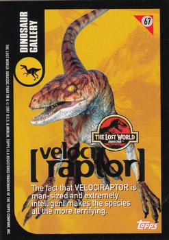 1997 Topps The Lost World: Jurassic Park #67 Velociraptor - Dino Damage Back