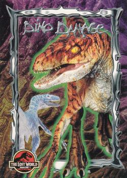 1997 Topps The Lost World: Jurassic Park #67 Velociraptor - Dino Damage Front