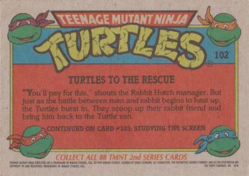 1989 Topps Teenage Mutant Ninja Turtles #102 Turtles to the Rescue Back
