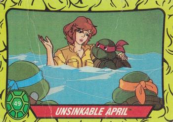 1989 Topps Teenage Mutant Ninja Turtles #49 Unsinkable April Front
