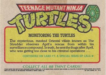 1989 Topps Teenage Mutant Ninja Turtles #6 Monitoring the Turtles Back
