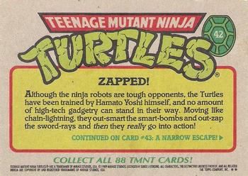 1989 Topps Teenage Mutant Ninja Turtles #42 Zapped! Back