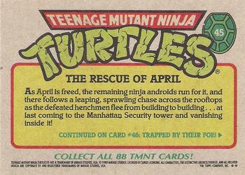 1989 Topps Teenage Mutant Ninja Turtles #45 The Rescue of April Back