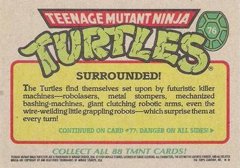 1989 Topps Teenage Mutant Ninja Turtles #76 Surrounded! Back