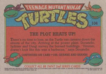1989 Topps Teenage Mutant Ninja Turtles #104 The Plot Heats Up! Back