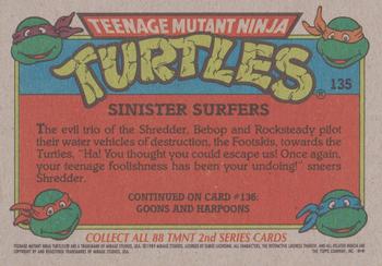 1989 Topps Teenage Mutant Ninja Turtles #135 Sinister Surfers Back