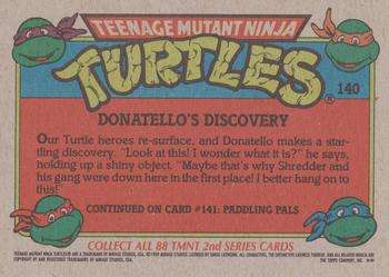 1989 Topps Teenage Mutant Ninja Turtles #140 Donatello's Discovery Back