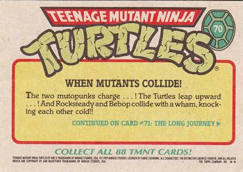 1989 Topps Teenage Mutant Ninja Turtles #70 When Mutants Collide! Back