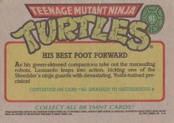1989 Topps Teenage Mutant Ninja Turtles #81 His Best Foot Forward Back