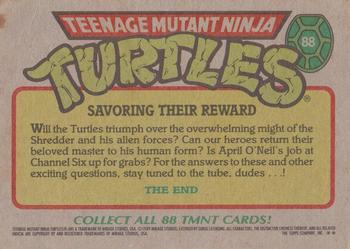 1989 Topps Teenage Mutant Ninja Turtles #88 Savoring Their Reward Back