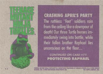 1990 Topps Teenage Mutant Ninja Turtles: The Movie #76 Crashing April's Party Back