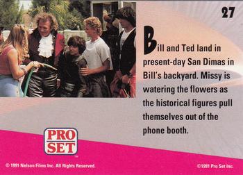 1991 Pro Set Bill & Ted's Most Atypical Movie Cards #27 Bill and Ted land in present-day San Dimas Back