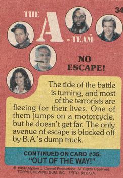 1983 Topps The A-Team #34 No Escape! Back