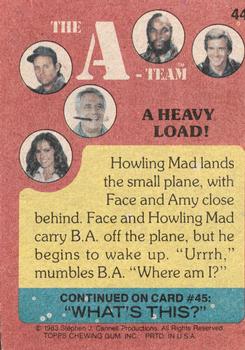 1983 Topps The A-Team #44 A Heavy Load! Back