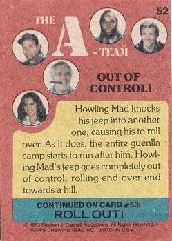 1983 Topps The A-Team #52 Out of Control! Back