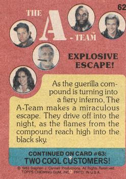1983 Topps The A-Team #62 Explosive Escape! Back