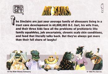 1992 Pro Set Dinosaurs #1 Dinosaurs Back