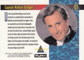 1993 SkyBox SeaQuest DSV #01 Captain Nathan Bridger Back