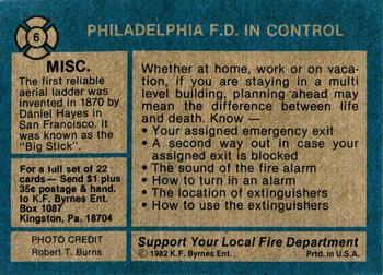 1982 K.F. Byrnes Fire Department #6 Philadelphia F.D. In Control Back