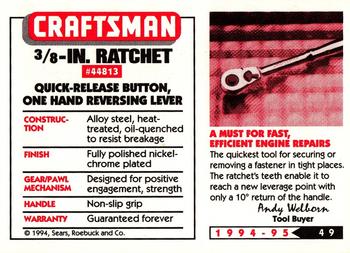 1994-95 Craftsman #49 Quick-Release Ratchet Back