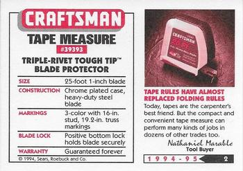 1994-95 Craftsman #2 Tape Measure Back