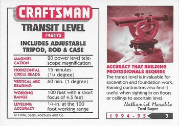 1994-95 Craftsman #3 Transit and Level Back