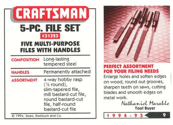 1994-95 Craftsman #9 5 Piece File Set Back