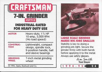 1994-95 Craftsman #24 Right Angle Grinder Back