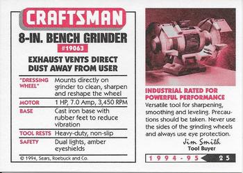 1994-95 Craftsman #25 Bench Grinder Back